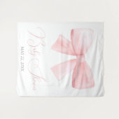 Elegante Blush Pink Pastel Bow Baby Dusche Wandteppich (Vorderseite (Horizontal))