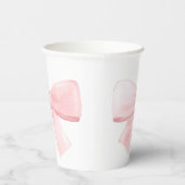Elegante Blush Pink Pastel Bow Girl Babydusche Pappbecher (Rechts)