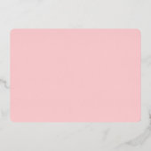 Elegante Blush Pink Peach Floral Baby Dusche Folieneinladung (Rückseite)