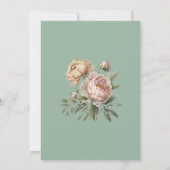 Elegante Blush Pink Peonies Pastel Sage Wedding Save The Date (Rückseite)