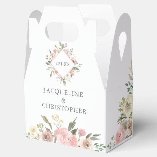 Elegante Blush Pink Peony Blumengarten Hochzeit Geschenkschachtel (Geöffnet)