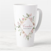 Elegante Blush Pink Peony Floral Custom Bridesmaid Milchtasse (Rechte Ecke)