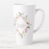 Elegante Blush Pink Peony Floral Custom Bridesmaid Milchtasse (Rechts)