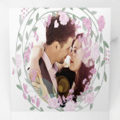 Elegante Blush Pink Peony Floral Wedding Dreifach Gefaltete Einladung (Innen Erste Seite)