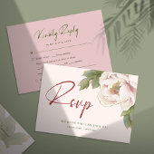 Elegante Blush Pink Peony Floral Wedding RSVP Card Einladung