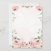 Elegante Blush Pink Rose Bloral Taufe Einladung (Rückseite)