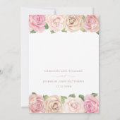 Elegante Blush Pink Rose Blumenhochzeit Einladung (Rückseite)