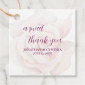 Elegante Blush Pink Rose Blumenhochzeit Geschenkanhänger (Vorderseite)