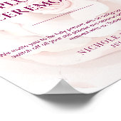 Elegante Blush Pink Rose Blumenhochzeit Poster (Ecke)