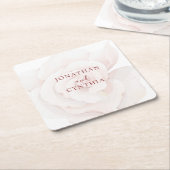 Elegante Blush Pink Rose Blumenhochzeit Rechteckiger Pappuntersetzer (angewinkelt)