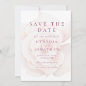 Elegante Blush Pink Rose Blumenhochzeit Save The Date (Vorderseite)