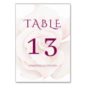 Elegante Blush Pink Rose Blumenhochzeit Tischnummer (Vorderseite)