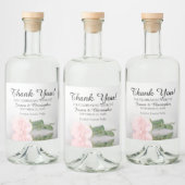 Elegante Blush Pink Rose Chic Hochzeit Vielen Dank Alkoholflaschenetikett (Flaschen)