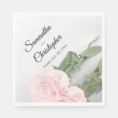 Elegante Blush Pink Rose Diagonal Design Hochzeit Serviette (Vorderseite)
