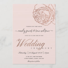 ELEGANTE BLUSH PINK ROSE GOLD FLORAL WEDD EINLADUNG