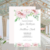 Elegante Blush Pink Roses Bläserne Hochzeit Einladung