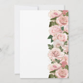 Elegante Blush Pink Roses Bläserne Hochzeit Einladung (Rückseite)