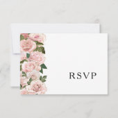 Elegante Blush Pink Roses Bläserne Hochzeit RSVP Karte (Rückseite)