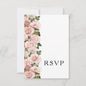 Elegante Blush Pink Roses Bläserne Hochzeit RSVP Karte (Rückseite)