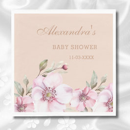 Elegante Blush Pink Roses Bloral Baby Dusche Serviette