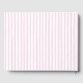 Elegante Blush Pink Striped Girl Babydusche Gästebuch (Rückseite)
