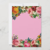 Elegante Blush Pink Summer Floral Girl Babydusche Einladung (Rückseite)