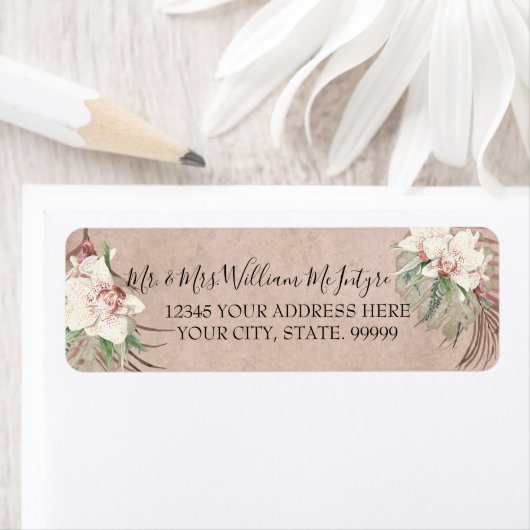 Elegante Blush Pink Tropical Foliage Hochzeit (Insitu)