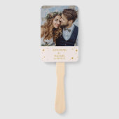 Elegante Blush Pink und Gold Celestial Wedding Fächer (Vorderseite)