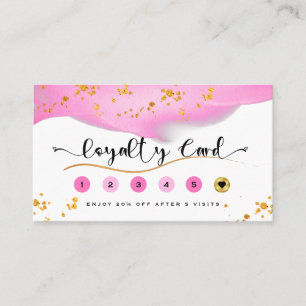 Elegante Blush Pink und Gold Glitzer Loyalitätska Treuekarte