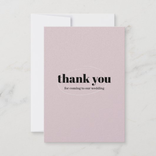 Elegante Blush Pink Wedding Dankeschön Card Dankeskarte (Vorderseite)