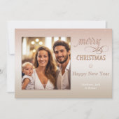 Elegante Blush Pink Weihnachtsfotokarte Feiertagskarte (Vorderseite)