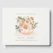 Elegante Blush Pink White Pumpkin Floral Wedding Gästebuch (Vorderseite)