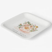 Elegante Blush Pink White Pumpkin Floral Wedding Pappteller (Gewinkelt)