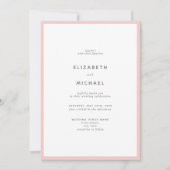 Elegante Blush Pink & White Typografy Wedding Einladung (Vorderseite)