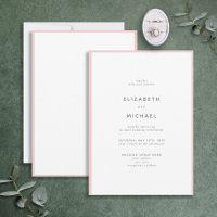 Elegante Blush Pink & White Typografy Wedding