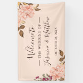 Elegante Blush Pink Wild Floral Wedding Party Banner (Vertikal)