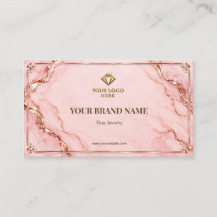 Elegante Blush-Rosa-Roségold-Ohrhängerkarte Visitenkarte