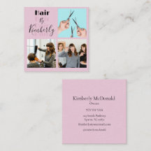 Elegante Blush Rosa Schwarzes Script 3 Foto Haarst