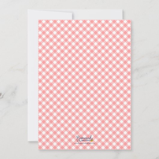 Elegante Blush Rose Blumendusche Einladung (Rückseite)