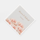 Elegante Blush Rose Bouquet Gray Gold Wedding Serviette (Ecke)