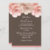 Elegante Blush Rose Brown Simple Wedding Einladung (Vorne/Hinten)