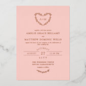 Elegante Blush & Rose Folieneinladung (Vorderseite)