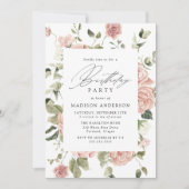 Elegante Blush Rose Garden Geburtstagsparty Einladung (Vorderseite)