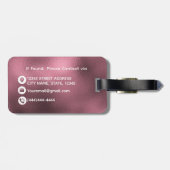 Elegante Blush Rose Gold Foil Monogram Custom Gepäckanhänger (Rückseite horizontal)