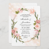 Elegante Blush Rose Gold Frame Christlich Hochzeit Einladung (Vorne/Hinten)
