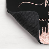 Elegante Blush Rose Gold Glitzer Tropfen 2 Monogra Mousepad (Ecke)