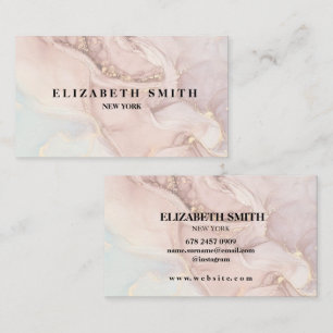 Elegante Blush Rose Gold Marmorstruktur Visitenkarte