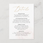 Elegante Blush-Rose Hochzeitskarte Begleitkarte (Vorderseite)