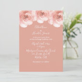 Elegante Blush Rose Minimalistische Hochzeit Einladung (Stehend Vorderseite)