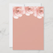 Elegante Blush Rose Minimalistische Hochzeit Einladung (Rückseite)